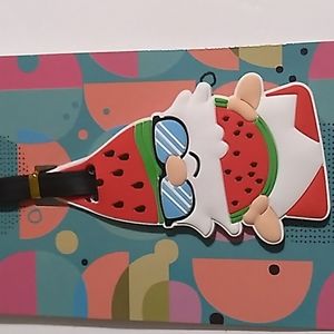 Summer Gnome Wearing Sunglasses With Watermelon Luggage Tag
